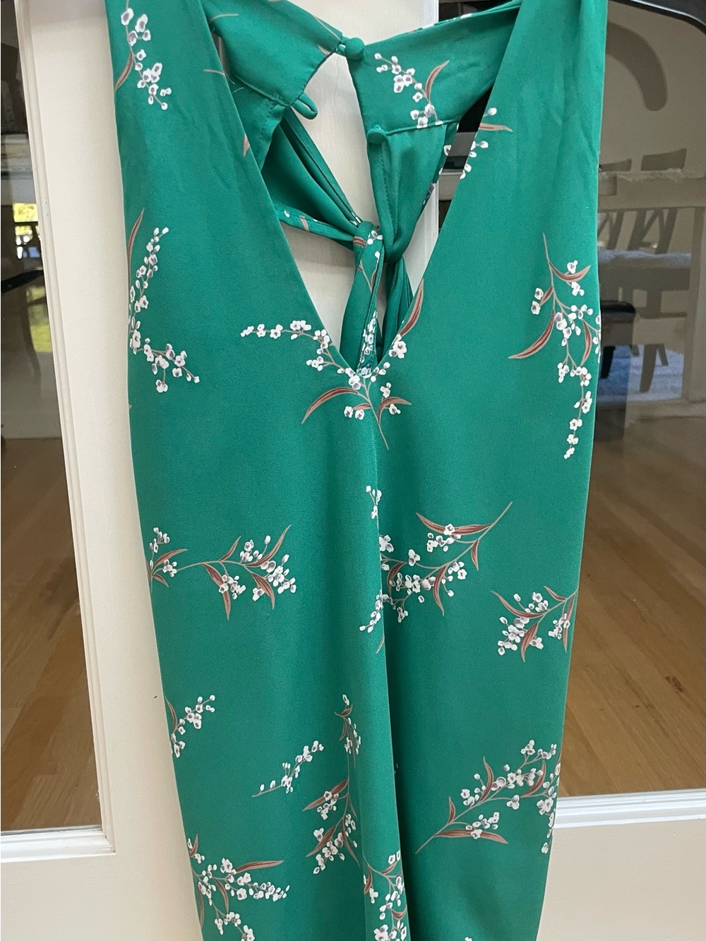 Veronica M Jade Floral Sleeveless Blouse with Back Tie